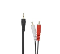 Savienojuma Kabelis 3.5mm uz 2 RCA, 2m, Melns - Sbox