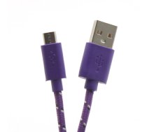 USB kabelis microUSB 1M, pīts, purpursarkans, Sbox USB-1031U