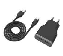 Muvit Travel Charger 2 USB 2.4a + Type C Cable 1m