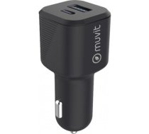 Muvit Travel Charger Car Charger PD USB 20W+ QC 3.0 18W By Muvit Black