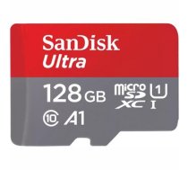 SanDisk Ultra microSDXC 128GB + SD Adapteris RED / GRAY