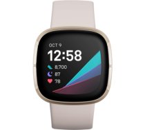 Fitbit Sense Lunar White/Soft Gold Stainless Steel