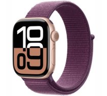 Apple Watch Series 10 GPS 42mm Rose Gold Aluminium Case with Plum Sport Loop