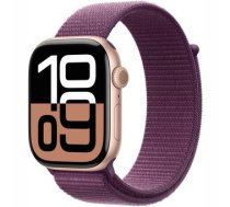 Apple Watch Series 10 GPS 46mm Rose Gold Aluminium Case with Plum Sport Loop