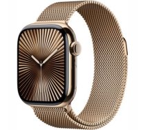 Apple Watch Series 10 GPS + Cellular 42mm Gold Titanium Case with Gold Milanese Loop