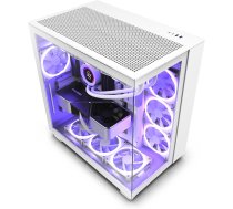 NZXT H9 Flow Mid Tower ATX case, with glass side, white (CM-H91FW-01)  (CM-H91FW-01)