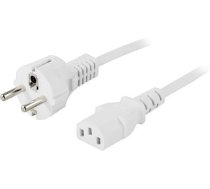 Fuj:tech Deltaco CEE 7/7 to C13 power cord, 0.5 m, white (DEL-109MV-50) (DEL-109MV-50)