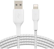 BELKIN BOOST CHARGE™ Lightning - USB-A cable braided, 0.15m, white (CAA002BT0MWH)  (CAA002BT0MWH)