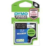 DYMO D1 Durable Sticker 1/2  AND quot; AND quot; x 18  AND #39;(12 mm x 5.5 M), black with white (1978364)  (1978364)