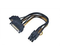 Akasa 2 x 15-Pin-SATA – 1 x 6-Pin-PCIe -adapteri, 15cm (AK-CBPW13-15)  (AK-CBPW13-15)