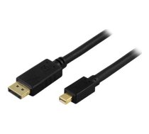 Fuj:tech Deltaco DisplayPort to Mini DisplayPort Monitor Cable, 1.0 Meter, Black (DP-1111) (DP-1111)