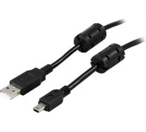 Deltaco 2 m, USB 2.0 A - Mini-B, male - male cable (USB-26FS)  (USB-26FS)