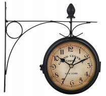 Divpusējs sienas pulkstenis, retro, vintage, metāla, melns, 24 cm RETOO(O640)