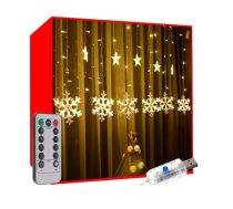 Gaismas aizkars 138 LED USB silti balts (19746)