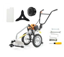 Benzīna zāles pļāvējs - trimmeris uz riteņiem 52cm3, 2.6 z.s. no Handy (TMK52K)