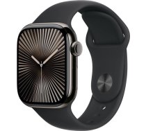 Apple Watch Series 10 GPS + Cellular 42 mm Slate Titanium Case with Black Sport Band - M/L | ATAPPZASSXMWXH3  | 195949553738 | MWXH3ET/A