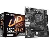 GIGABYTE A520M K V2 Motherboard - Supports AMD Ryzen 5000 Series AM4 CPUs, up to 5100MHz DDR4 (OC), PCIe Gen3 x4 M.2, GbE LAN, USB 3.2 Gen 1 | A520M K V2  | 4719331852771