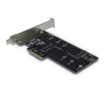 PCIe Adapter for M.2 PCIe and M.2 SATA drives (Drive 2xM.2 PCIe, Host PCIe x4, SATA), card (IT-KT015)