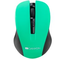 CANYON Mouse CNE-CMSW1(Wireless, Optical 800/1000/1200 dpi, 4 btn, USB, power saving button), Green (CNE-CMSW1GR)