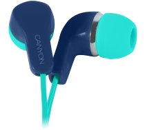 CANYON EPM-02, Stereo Earphones with inline microphone, Green+Blue, cable length 1.2m, 20*15*10mm, 0.013kg (CNS-CEPM02GBL)