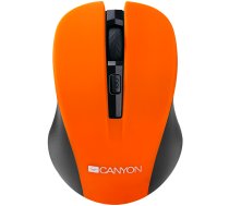 CANYON MW-1, 2.4GHz wireless optical mouse with 4 buttons, DPI 800/1200/1600, Orange, 103.5*69.5*35mm, 0.06kg (CNE-CMSW1O)