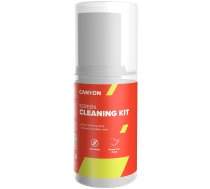 Canyon Cleaning Kit, Screen Cleaning Spray + microfiberSpray for screens and monitors, complete with microfiber cloth. Shrink wrap, 200ml + 18x18 cm microfiber,  55x55x145mm 0.208kg (CNE-CCL31)