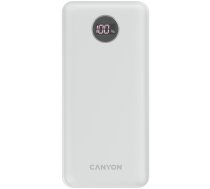 CANYON  PB-2002 Power bank 20000mAh Li-poly battery, Input Type-C 5V3A,9V2A,18W  , Output Type-C：5V3A,9V2.2A,12V1.5A,20W, Output USBA1/USBA2：5V3A,5V/4.5A,4.5V/5A,9V2A,12V1.5A,22.5W147.5*69*28.6mm, 0.437g , cable  Type C, white (CNE-CPB2002W)