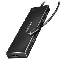 AXAGON Seven-port USB 3.2 Gen 1 hub with charging support. Connector for external power supply. USB-C cable 30 cm. (HUE-F7C)