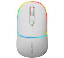 CANYON MW-22, 2 in 1 Wireless optical mouse with 4 buttons,Silent switch for right/left keys,DPI 800/1200/1600, 2 mode(BT/ 2.4GHz),  650mAh Li-poly battery,RGB backlight,Snow white, cable length 0.8m, 110*62*34.2mm, 0.085kg (CNS-CMSW22SW)