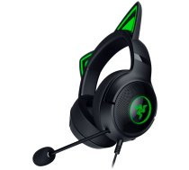 Kraken Kitty V2 - Black, Gaming headset, Kitty Ears, Stream Reactive Lighting, HyperClear Cardioid Mic, 40 mm TriForce Drivers, Built into the earcups microphone, Razer Chroma RGB (Ear and Earcups), Surround sound: Only available on Windows 10 64-bit (RZ04-04730100-R3M1)