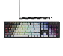 LORGAR Azar 514, wired mechanical gaming keyboard, RGB backlighting, 1,680,000 color variations, 18 modes, 104 keys, 50 million keystrokes, linear dream switches, spring cable up to 3.4m, ABS plastic+metal construction, magnetic cover, 450*136*39mm dimensions, 1.17kg weight, white, EN layout (LRG-GK514W-US)