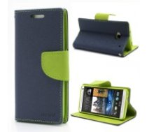Mercury Fancy Diary priekš HTC One M7 - Tumši Zils - sāniski atverams maciņš ar stendu (eko ādas maks, grāmatiņa, PU leather book wallet case cover     stand)
