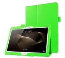 Litchi Skin Leather Stand Case for Huawei MediaPad M2 10 (M2-A01W / M2-A01L) 10.1-inch - Green - sāniski atverams maciņš ar stendu (ādas maks, grāmatiņa, leather book wallet case     cover stand)