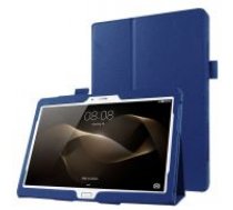 Litchi Skin Leather Stand Case for Huawei MediaPad M2 10 (M2-A01W / M2-A01L) 10.1-inch - Dark Blue - sāniski atverams maciņš ar stendu (ādas maks, grāmatiņa, leather book wallet     case cover stand)