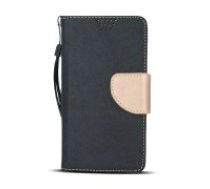GreenGo Universal Smart Fancy priekš telefoniem ar ekrānu izmēru 4.5 - 5.0 inch (69 x 141 mm) - Melns/Zelts - universāls sāniski atverams maciņš ar stendu (ādas maks,     grāmatiņa, leather book wallet case cover stand)