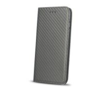 GreenGo Smart Carbon Magnet book case priekš LG K4 (2017) M160 - Pelēks - sāniski atverams maciņš ar stendu (ādas maks, grāmatiņa, leather book wallet case cover     stand)