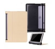 Magnetic Flip Leather Case with Stand for Lenovo Yoga Tab 3 Pro X90F / Plus X703L 10.1 - Gold - sāniski atverams maciņš ar stendu (ādas maks, grāmatiņa, leather book wallet case     cover stand)
