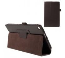 Lychee Texture Stand Leather Cover for Asus ZenPad 8.0 (Z380C / Z380KL) - Coffee - sāniski atverams maciņš ar stendu (ādas maks, grāmatiņa, leather book wallet case cover     stand)