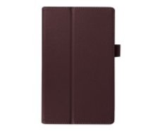 Litchi Grain Protective Leather Case for Lenovo Tab 2 A8-50 / Tab 3 A8-50 / TB3-850M - Brown - sāniski atverams maciņš ar stendu (ādas maks, grāmatiņa, leather book wallet case cover stand)