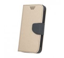 GreenGo Universal Silicon Smart Fancy priekš telefoniem ar ekrānu izmēru 4.5 inch (70 x 130 mm) - Zelts/Melns - universāls sāniski atverams maciņš ar stendu (ādas     maks, grāmatiņa, leather book wallet case cover stand)