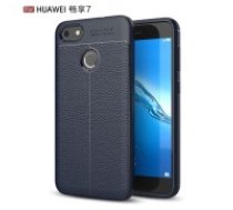 Litchi Skin PU Leather Coated TPU Mobile Phone Case for Huawei P9 Lite mini - Dark Blue - ādas imitācijas triecienizturīgs silikona aizmugures apvalks (maciņš, bampers,     vāciņš, slim cover, bumper, back case)