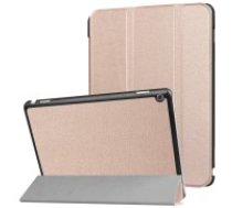 Tri-fold Stand PU Leather Case priekš Huawei MediaPad M3 Lite 10 - Rose Gold - sāniski atverams maciņš ar stendu