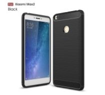 Carbon Fiber Brushed TPU Back Phone Case for Xiaomi Mi Max 2 - Black - triecienizturīgs silikona aizmugures apvalks (bampers, vāciņš, slim TPU silicone case shell cover,     bumper)