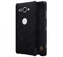 NILLKIN Qin Series Card Slot Flip Leather Mobile Shell priekš Sony Xperia XZ2 Compact H8324 - Melns - sāniski atverams maciņš (ādas maks, grāmatiņa, leather book     wallet case cover)