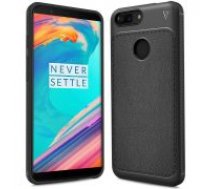 IVSO Gentry Series Leather Coated TPU Phone Case for OnePlus 5T - Black - ādas imitācijas triecienizturīgs silikona aizmugures apvalks (maciņš, bampers, vāciņš, slim     cover, bumper, back case)