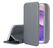 Forcell Elegance book case priekš Samsung Galaxy A6 Plus (2018) A605 - Pelēks - sāniski atverams maciņš ar stendu (ādas maks, grāmatiņa, leather book wallet case cover     stand)