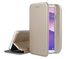 Forcell Elegance book case priekš Samsung Galaxy A6 Plus (2018) A605 - Zelts - sāniski atverams maciņš ar stendu (ādas maks, grāmatiņa, leather book wallet case cover     stand)