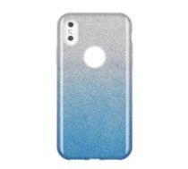 Forcell Shining Case priekš Samsung Galaxy A6 Plus (2018) A605 - Caurspīdīgs / Zils - silikona aizmugures apvalks (bampers, vāciņš, ultra slim TPU silicone case cover,     bumper)
