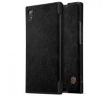 NILLKIN Qin Series Card Holder Leather Case priekš Sony Xperia XA1 Plus G3412 - Melns - sāniski atverams maciņš (ādas maks, grāmatiņa, leather book wallet case     cover)