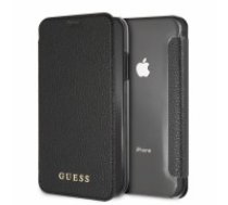 Guess Iridescent series GUFLBKI65IGLTBK priekš Apple iPhone XS Max - Melns - sāniski atverams maciņš (ādas maks, grāmatiņa, leather book wallet case cover     stand)